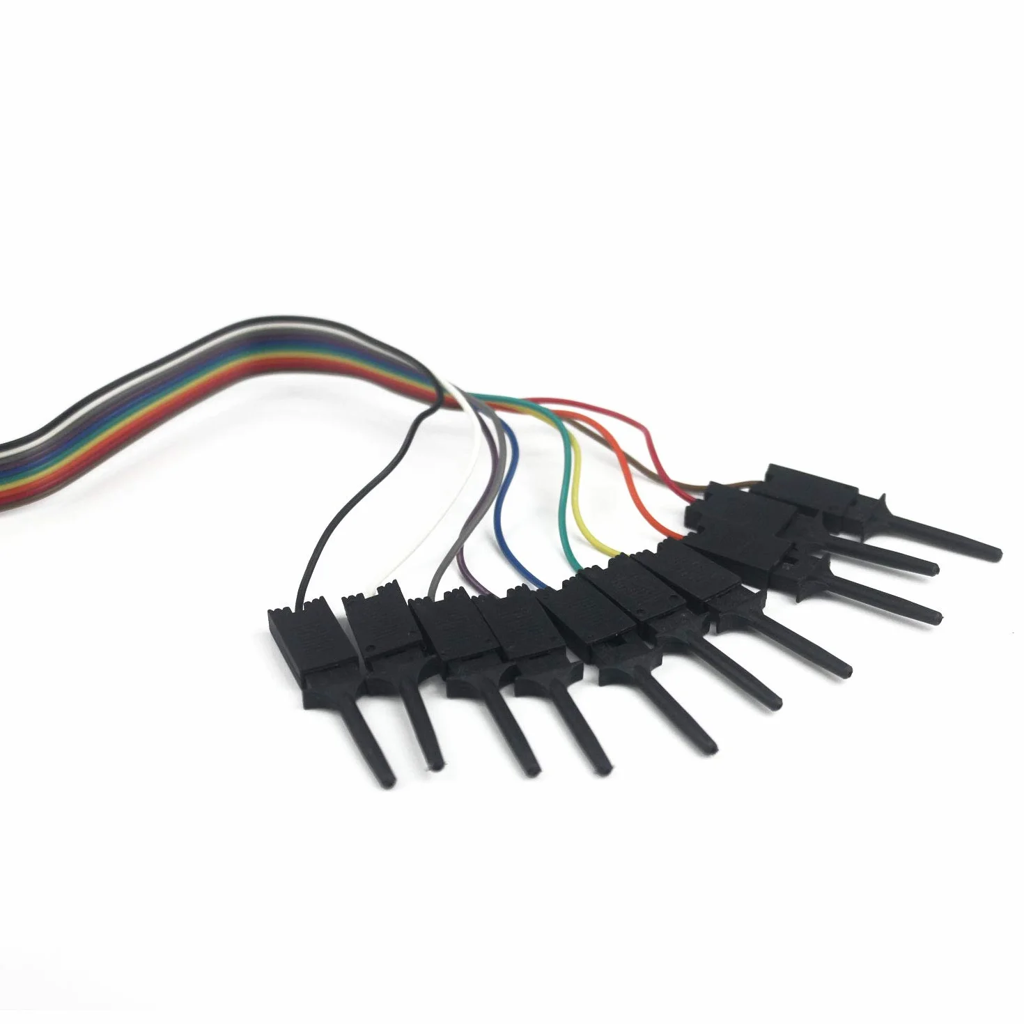 10 szt. Dupont gwint USB analizator logiczny hak testowy klips chwytak przewody rozruchowe i styki interfejsu idealny do eksperymentów elektronicznych (czarny)