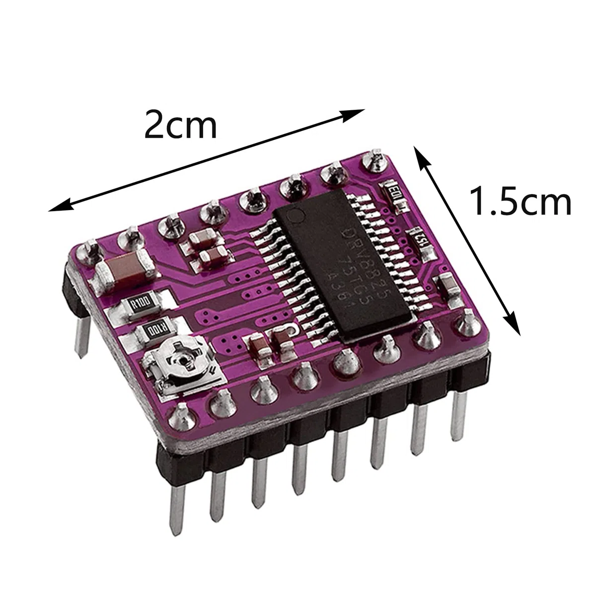 Moduł sterownika silnika krokowego DRV8825 z radiatorem, pasuje do części drukarki 3D, silnik krokowy 8,2 V ~ 45 V