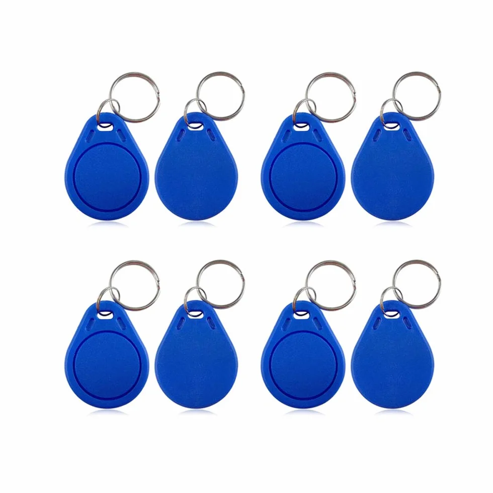 YAVIS Chipy RFID 13,56 MHz z transponderem breloczek do kluczy NFC Token Tags 1k klucz chip, kółko na klucze, kontrola dostępu, karta keyfob - niebieska (10 sztuk)