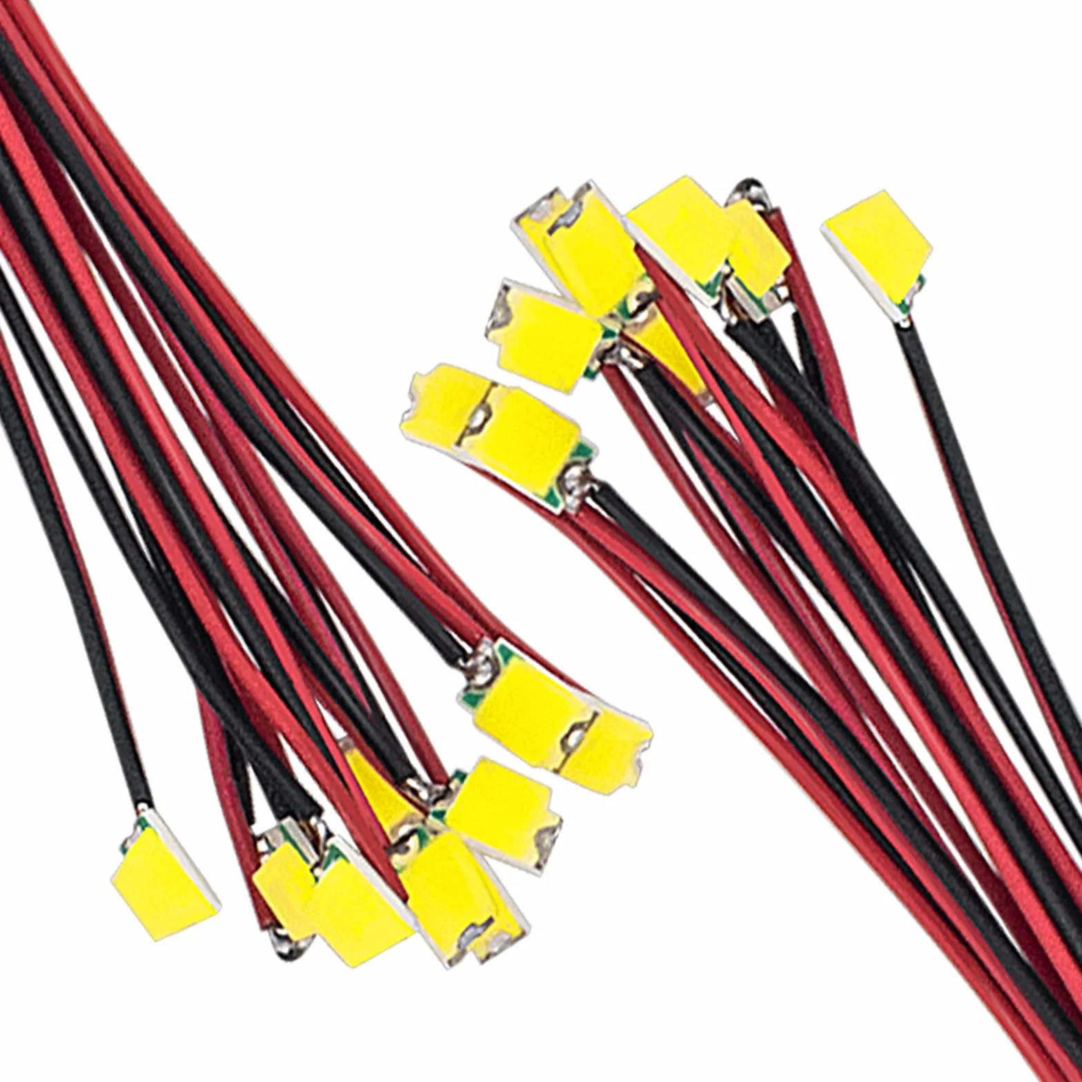 DiCUNO Wstępnie okablowane diody LED SMD 0805, ciepła biel, długość drutu 16 cm, zestaw 20 szt