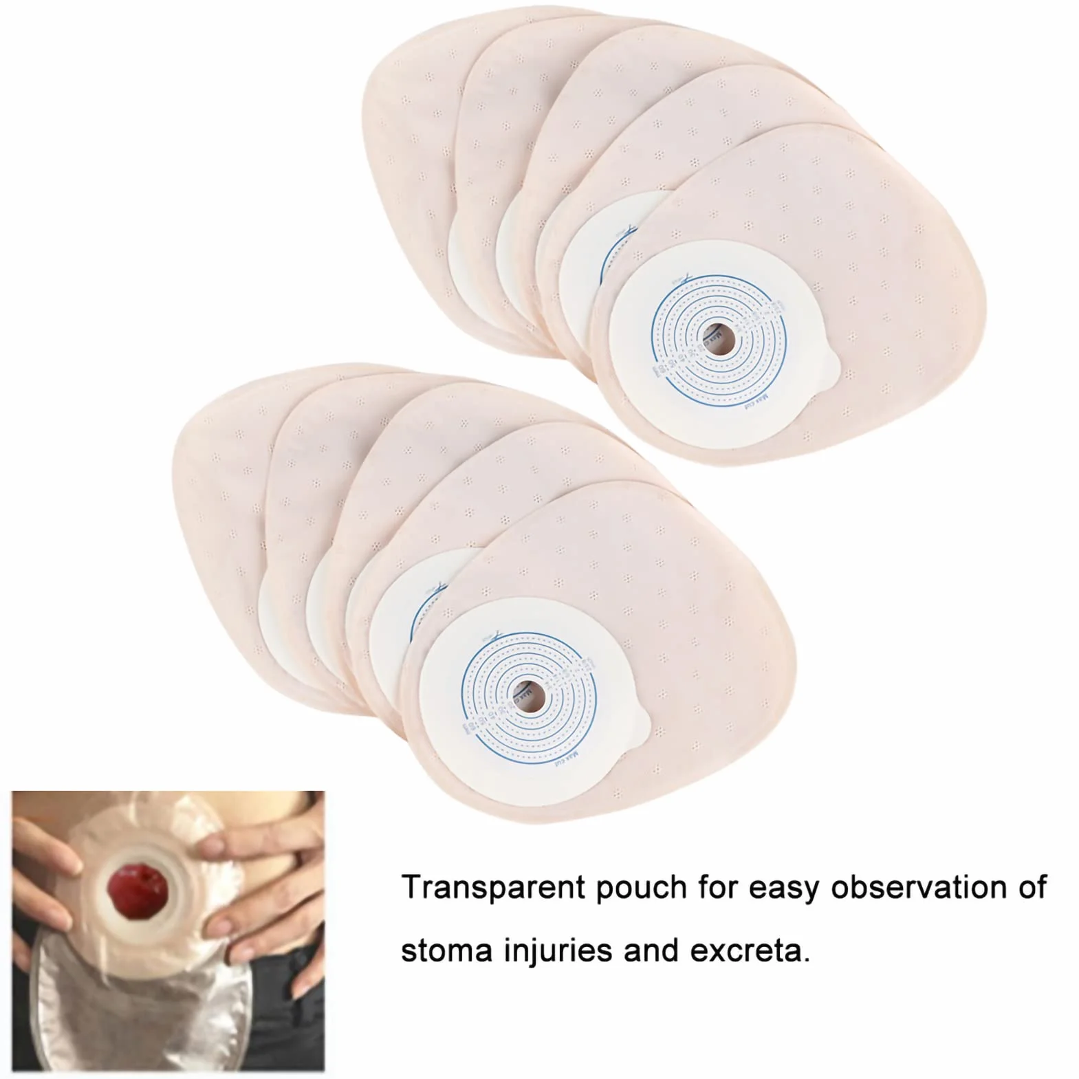 Worki kolostomijne – 10 szt./opakowanie jednoczęściowy system torba urostomijna leki odprowadzalna torba ileostomijna torba kolostomijna 70 mm
