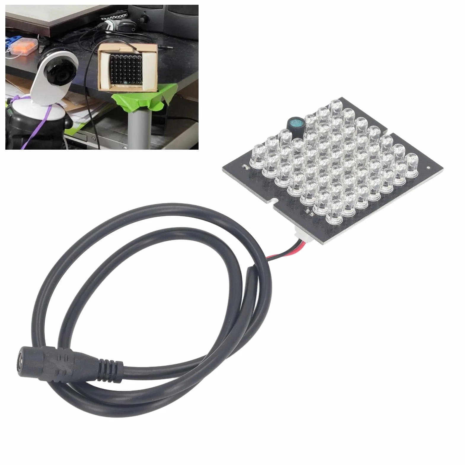 Lampa IR Oświetlacz Podczerwień 850nm 48 Koralików LED DC12V Noktowizyjna do Wnętrz i na Zewnątrz