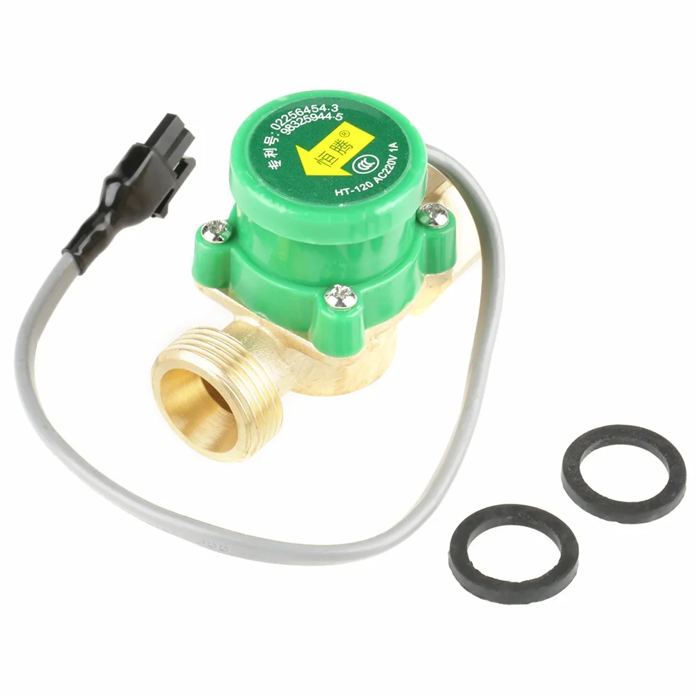 1 szt. HT-120 AC220V 1A G3/4"-3/4" Przełącznik czujnika przepływu pompy wodnej do zwiększania ciśnienia wody i obiegu ciepłej wody