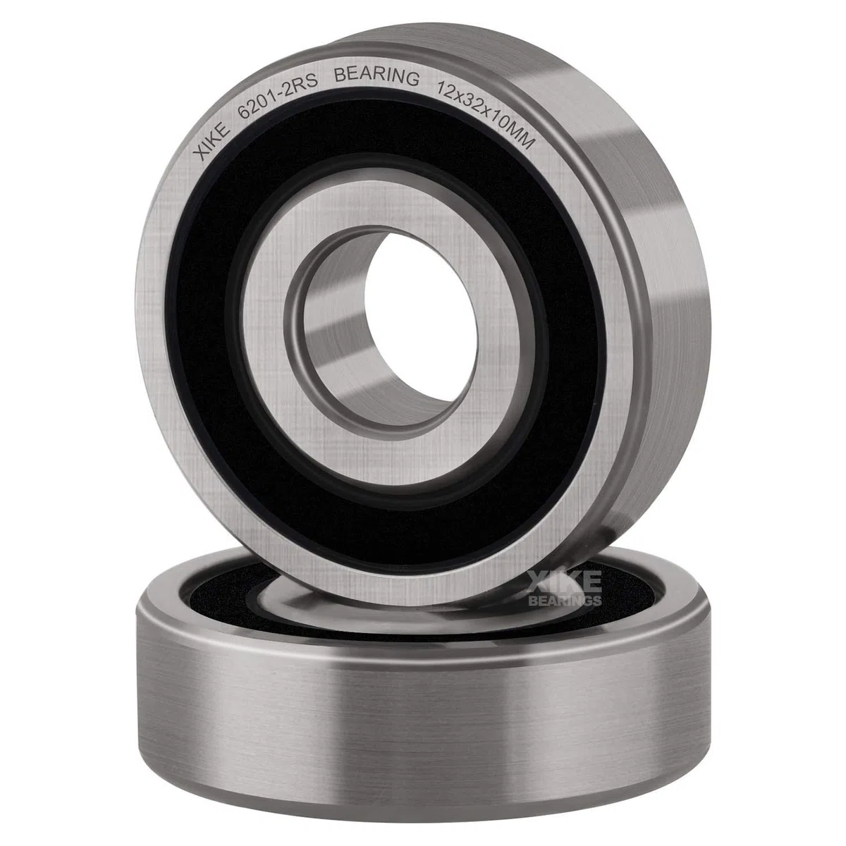XiKe 2 szt 6201-2RS Łożyska kulkowe 12x32x10mm Gumowe uszczelnione 6201RS Stal chromowa łożyska kulkowe zwykłe.