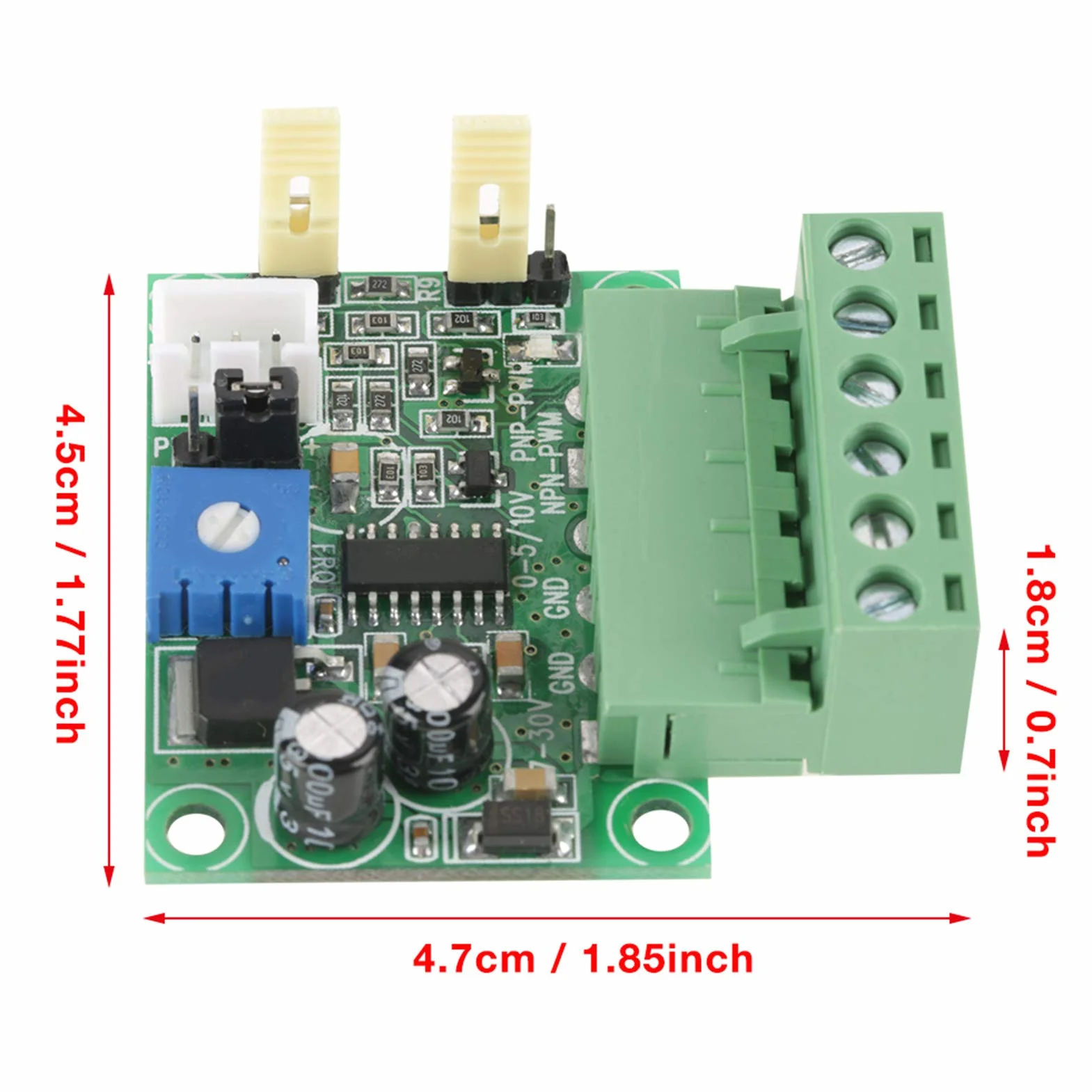 Analogowy Konwerter Napięcia PWM 0-5V/0-10V do Sygnału PWM 2kHz-20kHz, Moduł Sterowania Prędkością Silnika z Wejściem Analogowym 0-100%