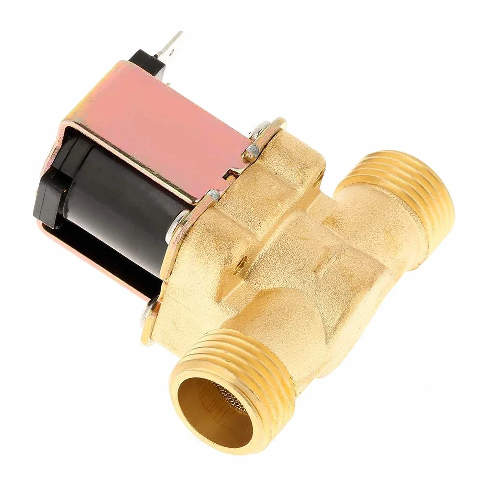 Mosiężny zawór elektryczny normalnie zamknięty 1/2 cala DC 12 V 0,02-0,8 MPa