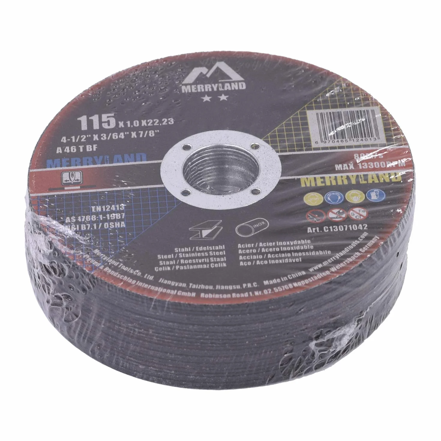 Merryland Tarcza Tnąca 115 Metal Do Szlifierki Kątowej 115 x 1,0 mm Stal Nierdzewna INOX 25szt