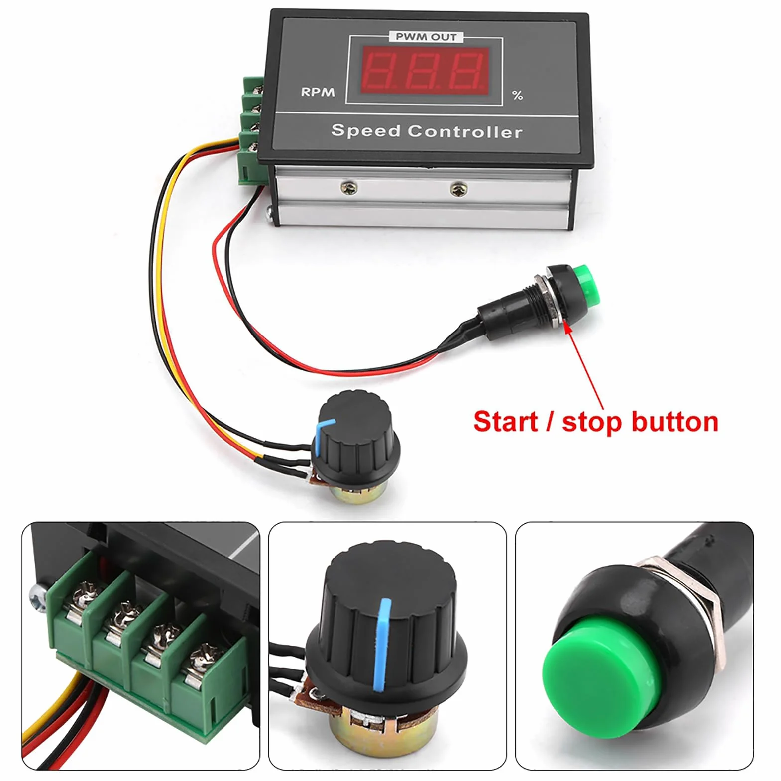 Regulator Prędkości Silnika DC, 6-60V, 30A, z Wyświetlaczem LED, PWM
