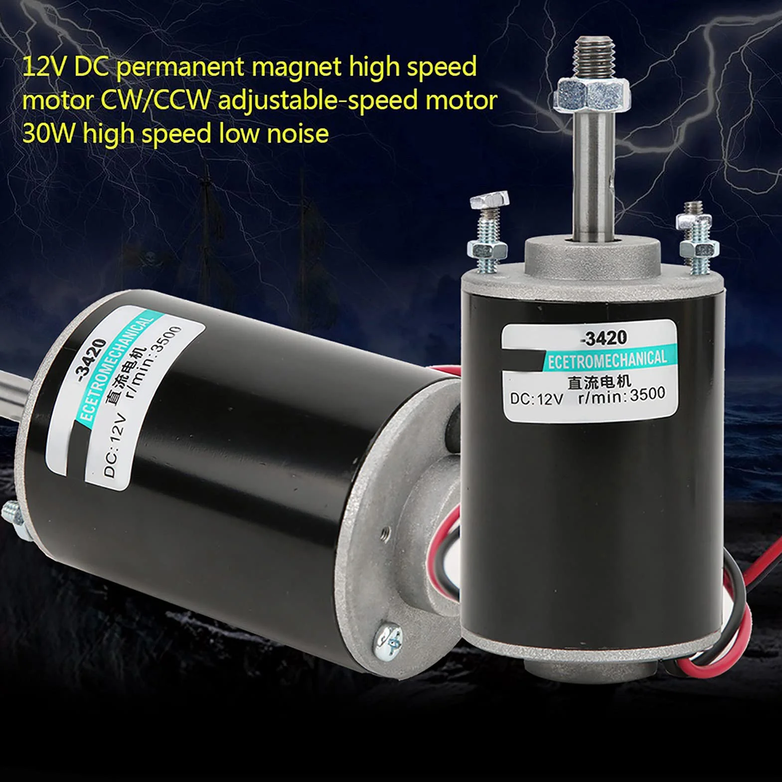 Silnik Prądu Stałego 12V 24V 200W Magnes Trwały 30W 3500 obr./min Mini Szczotkowany