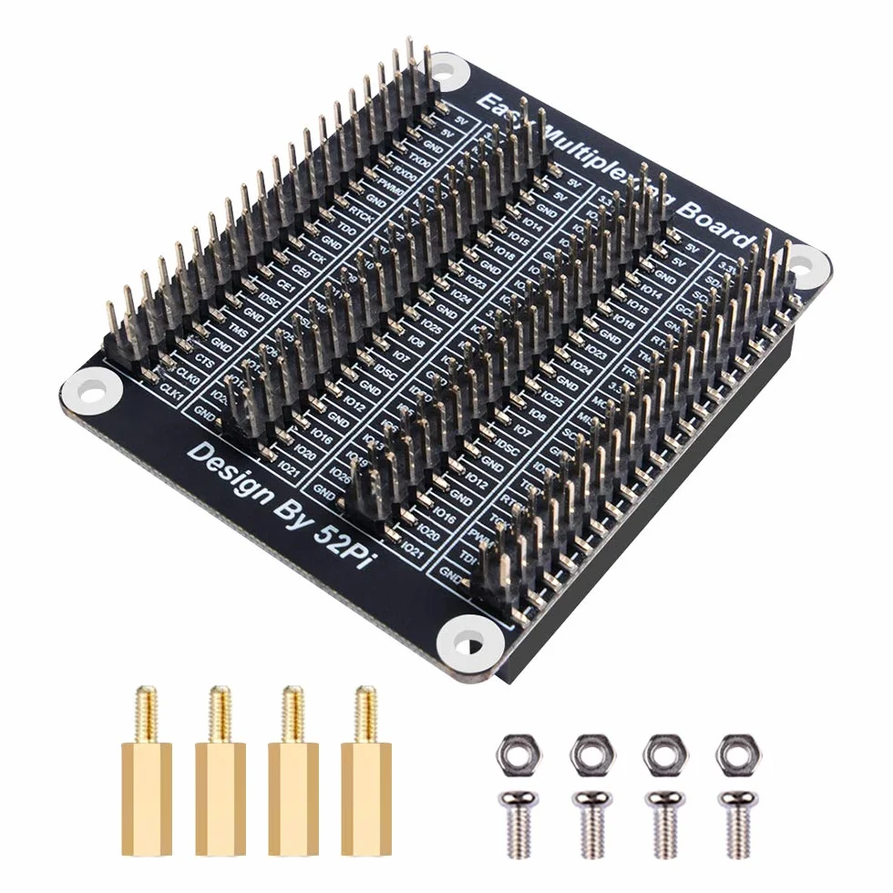 GeeekPi Raspberry Pi 4 uniwersalna płytka rozszerzeń GPIO, nazwa BCM, znacznik sitodrukowy, miedziany sztyft, śruby i nakrętki w zestawie