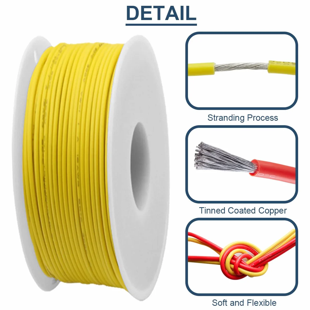 Przewód silikonowy Gauge 18 600V 18AWG ocynowane druty miedziane plecione 3 kolory (czarny, czerwony, żółty) 7 m/23 stopy Każdy kabel elektryczny zestaw kabli połączeniowych do drukarki 3D