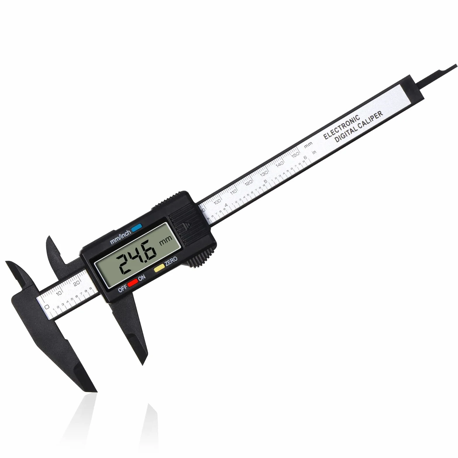 Vinabo suwmiarka cyfrowa, 150 mm / 6 cali, klasyczna suwmiarka cyfrowa z dużym wyświetlaczem LCD, do pomiaru głębokości wewnątrz i na zewnątrz, cyfrowa suwmiarka, elektroniczne narzędzie pomiarowe