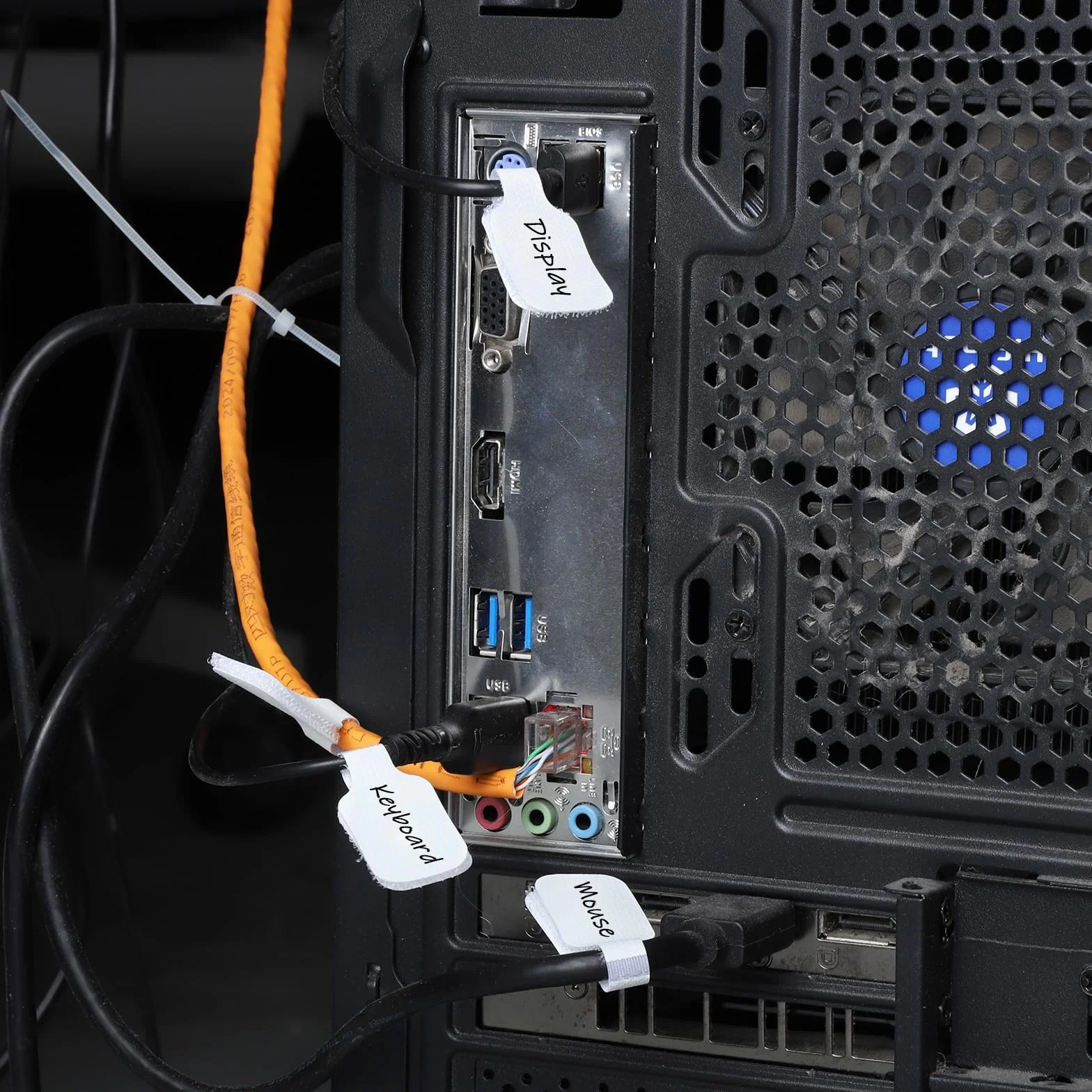 40 sztuk etykiet na kable, nylonowe etykiety na kable wielokrotnego użytku, samoprzylepne, do zarządzania kablami, idealne do identyfikacji przewodów i elektroniki (białe)