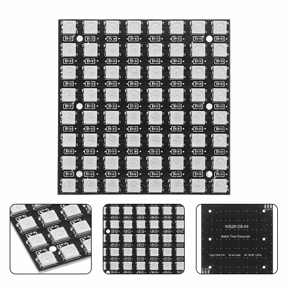 Panel matrycowy LED WS2812 5050 RGB DC 5V CJMCU-8x8 moduł sterownik Raspberry Pi Arduino 4 szt.