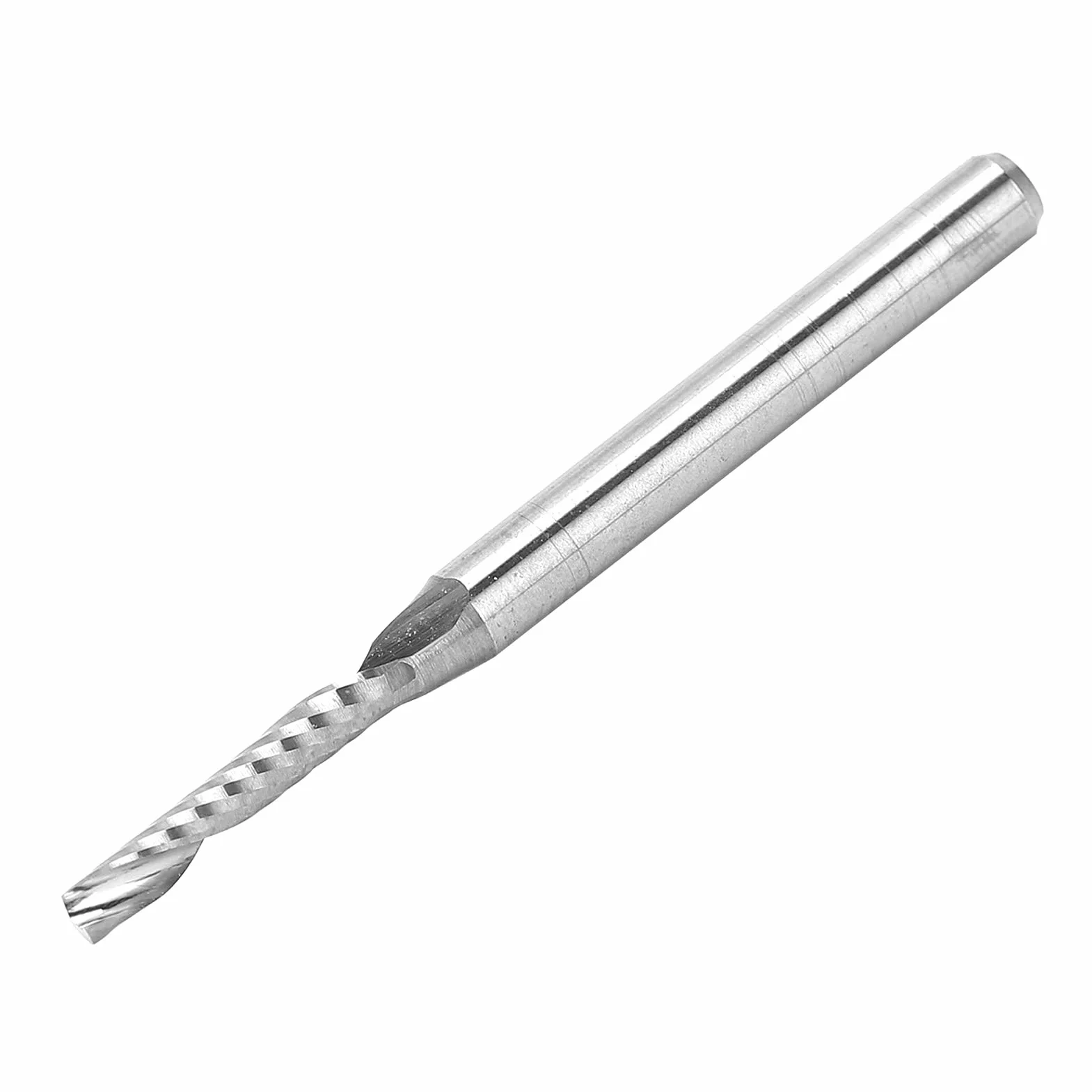 Bity do Grawerowania o Pojedynczych Krawędziach, 5 szt. Frezy Trzpieniowe CNC Spiralny Frez ze Stali Wolframowej z Pojedynczym Rowkiem 3,175 X 2 X 12 X 38 Mm