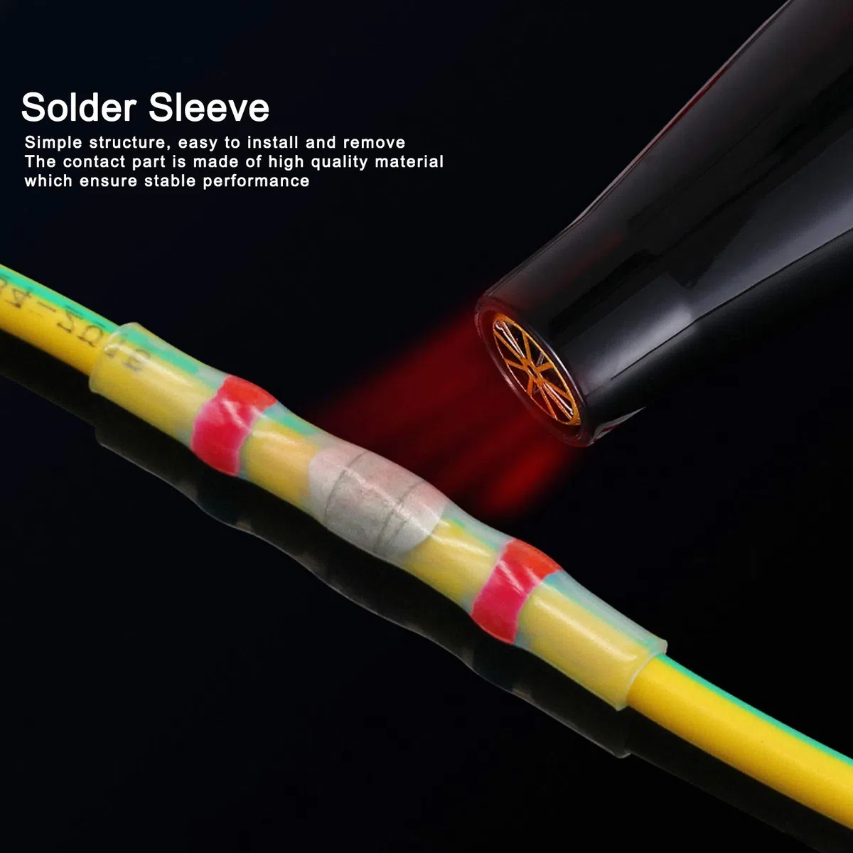 Eujgoov 50Pcs Solder Seal Wire Connector Kit SST?S21 Waterproof Butt Terminals Heat Shrink Sleeve Connector