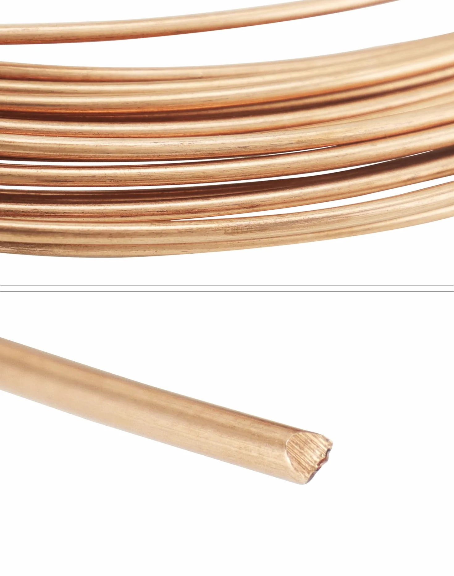 QWORK® Drut miedziany Pure T2, Ø2mm, długość 10m, do hobby, elektrotechniki i rzemiosła