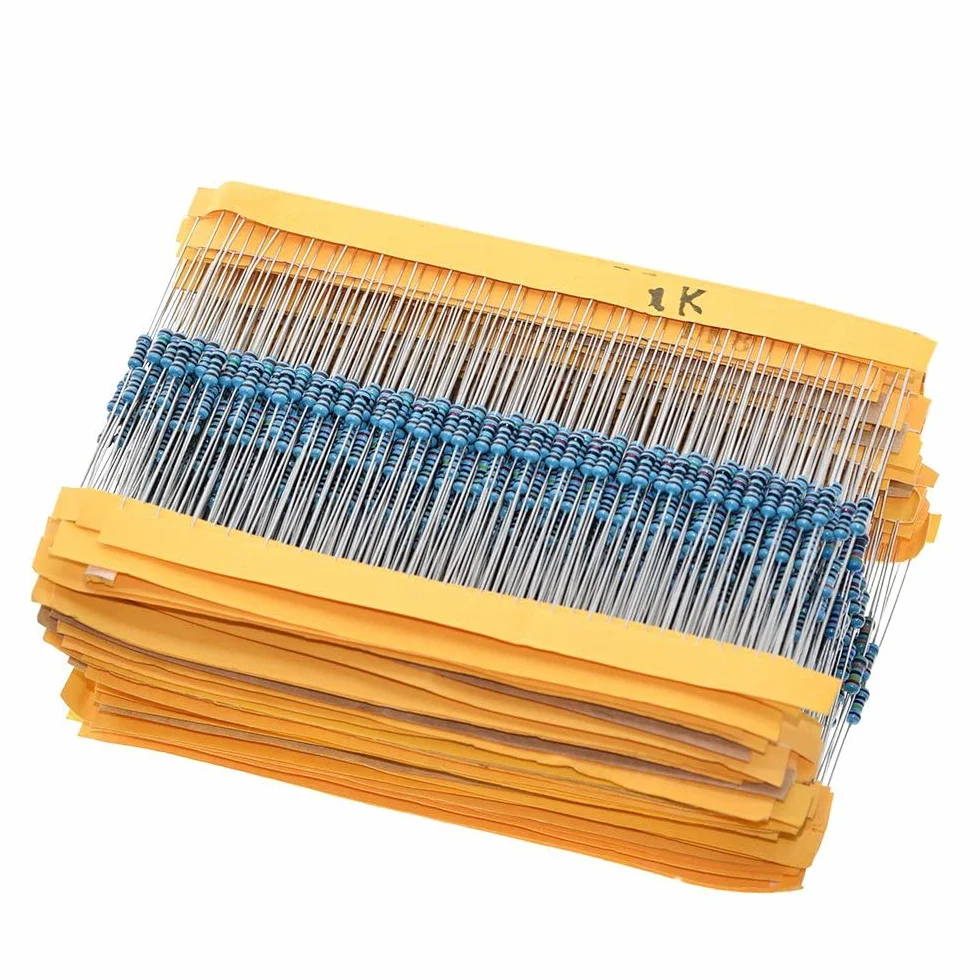 DollaTek Zestaw oporowy 130 wartości 1% rezystorów 1 Ohm-3M Ohm 1/4W