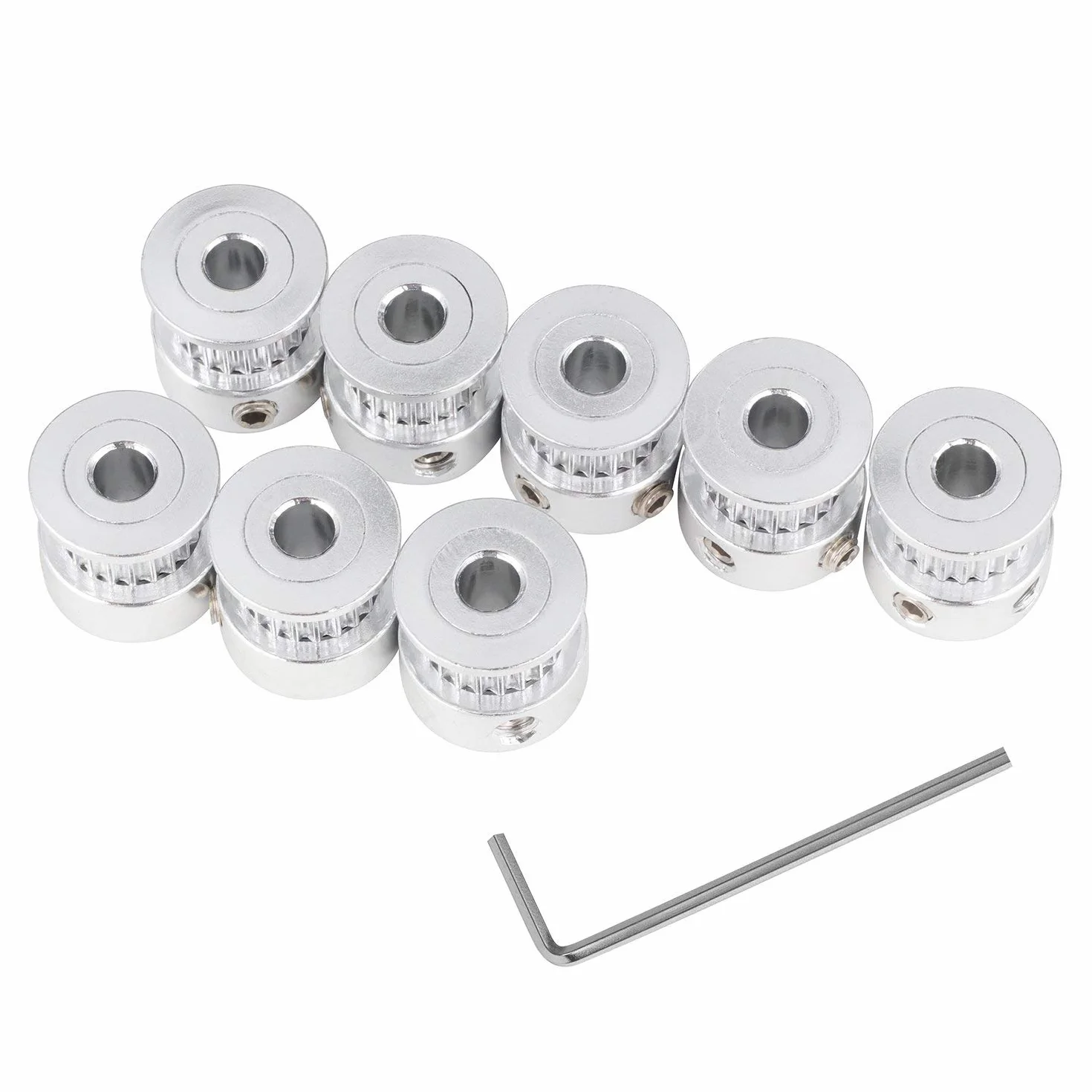 GT2 Koło pasowe rozrządu 8 szt. 5 mm 20 zębów Koło zębate i GT2 5 metrów guma 2 mm do skoku 6 mm szeroki pasek rozrządu z kluczem imbusowym do drukarki 3D CNC
