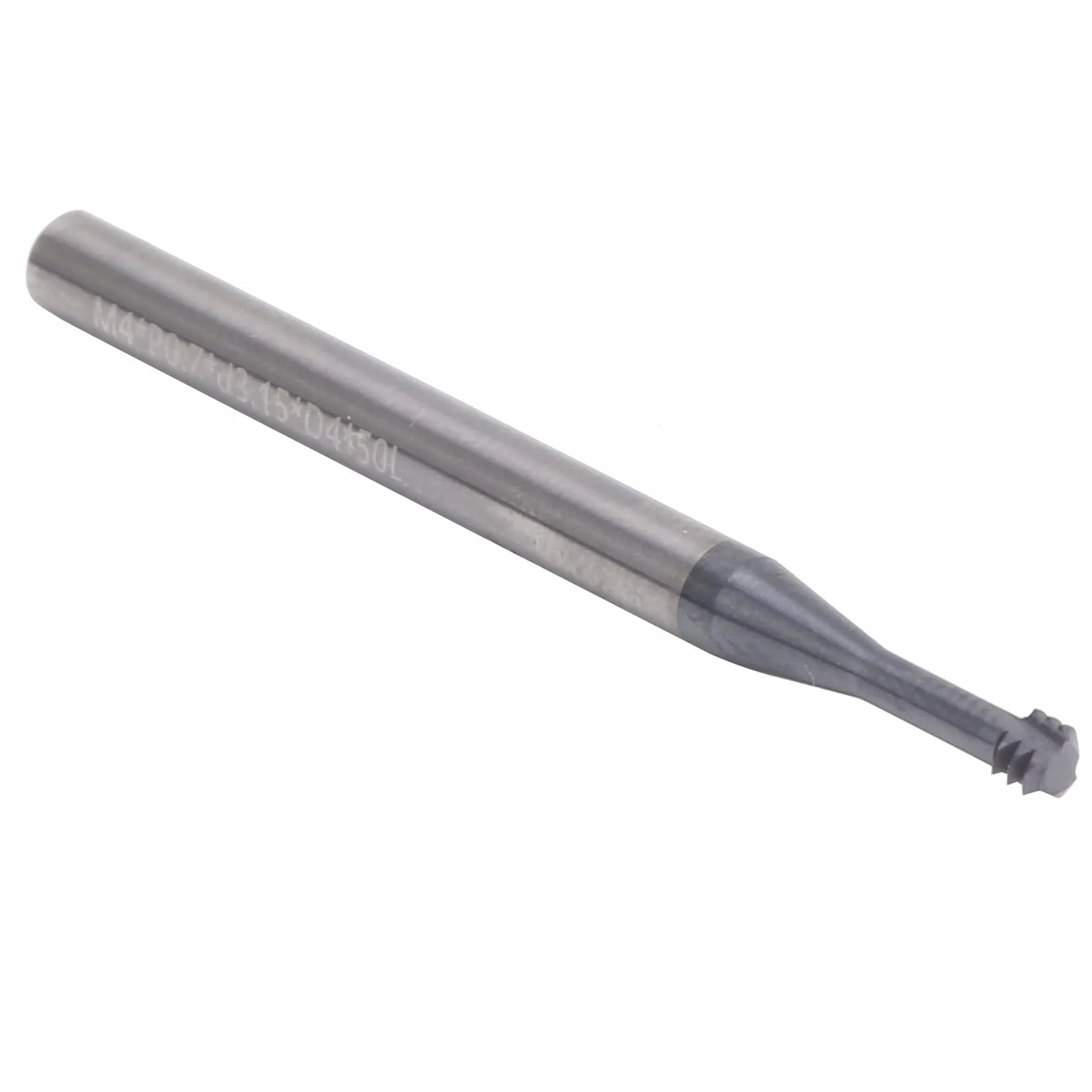 Frez Trzpieniowy, 3-zębowy Frez ze Stali Wolframowej 60 °, Metryczny, M4x0,7xD4x50, Może Być Stosowany do Aluminium, Miedzi, Stali Nierdzewnej, Stali Stopowej
