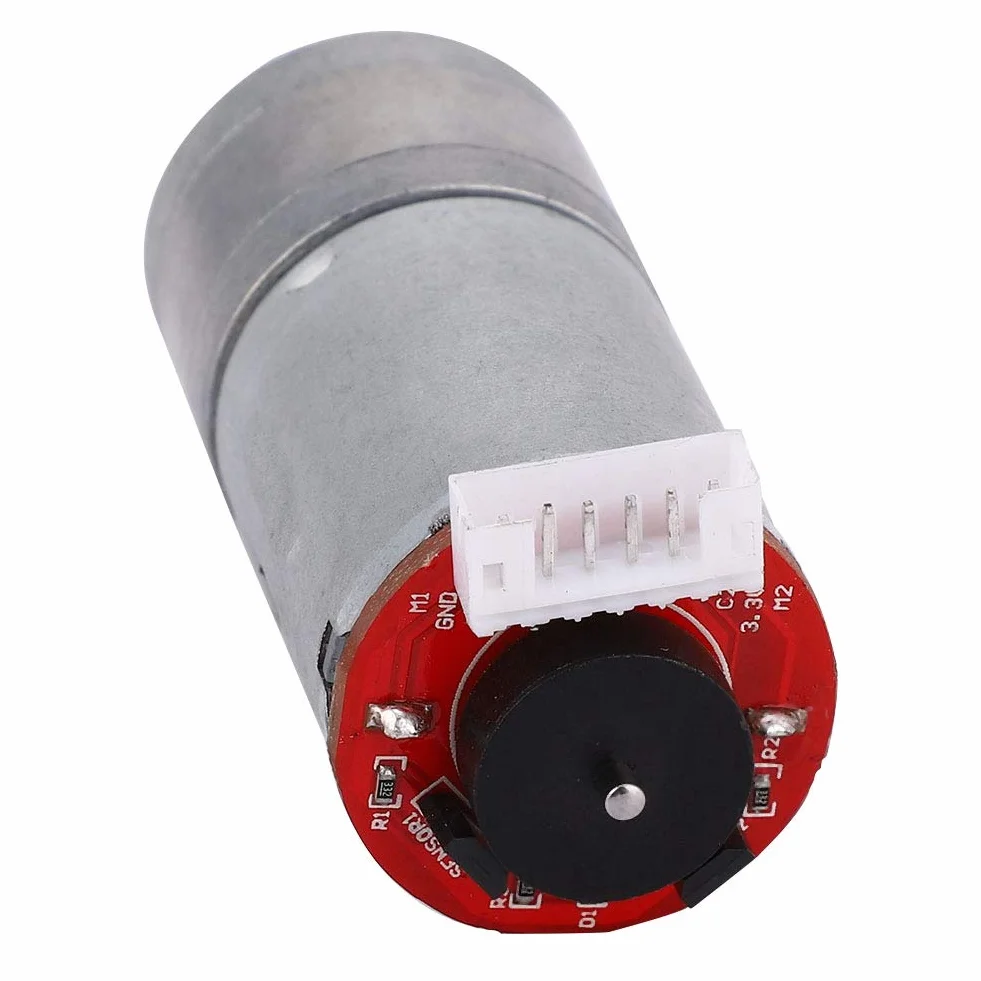 Silnik Z Przekładnią Enkodera DC 12V 65mm Zestaw Kół Silnika Z Redukcją Prędkości Metalowy Do Robota DIY 200 Obr./Min