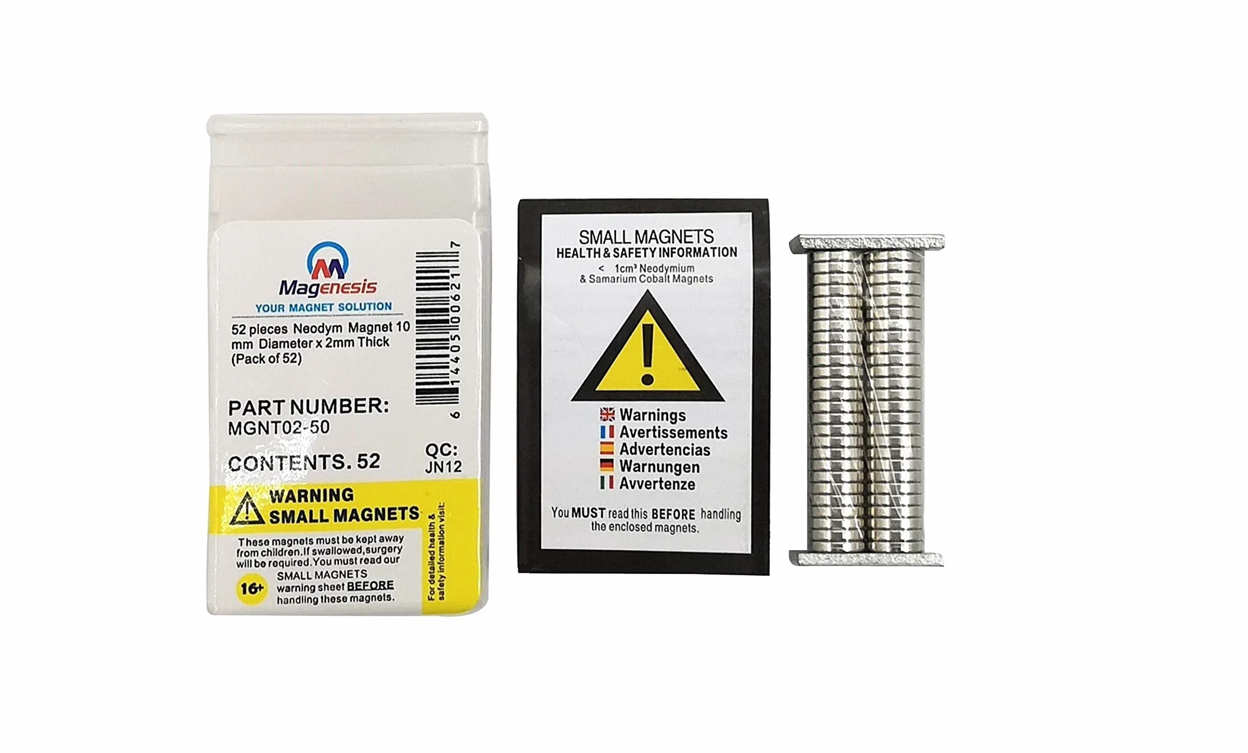 Magnetpro 52 szt. Magnesy neodymowe kształt dysku10x2 mm ekstremalnie mocne, siła przyczepności ok. 2 kg