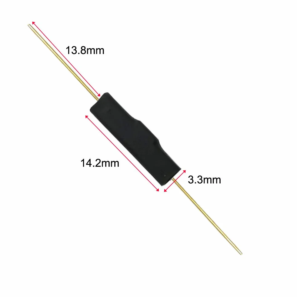 Gebildet 10 szt. plastikowy przełącznik trzcinowy styk trzcinowy normalnie zamknięty magnetyczny przełącznik indukcyjny (3 mm × 14 mm) z 10 szt. małych uniwersalnych okrągłych magnesów