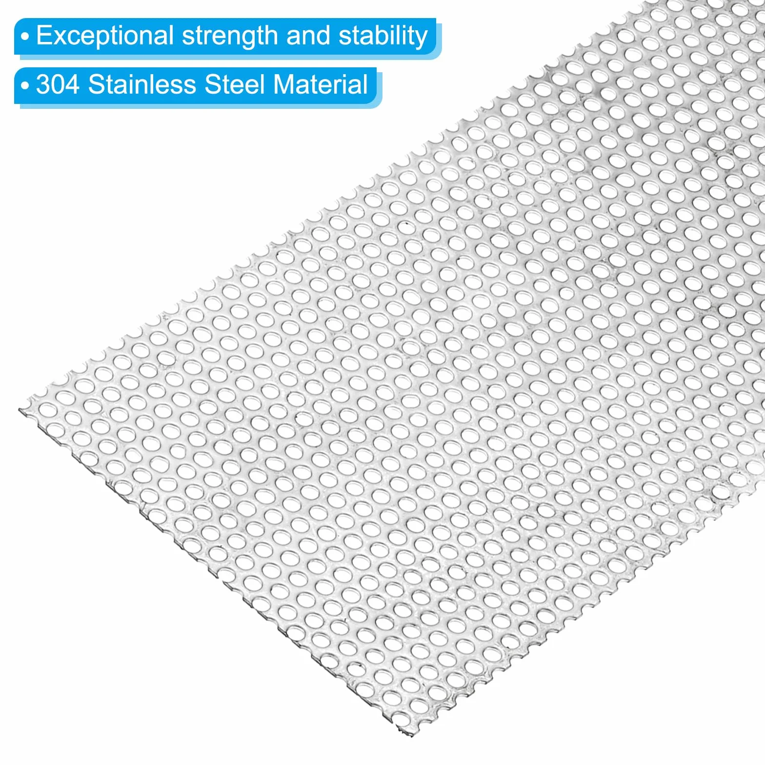 PATIKIL 8" x 4" 304 stal nierdzewna perforowana blacha 0,12" otwór 19GA metalowa płyta siatkowa do wentylacji grill