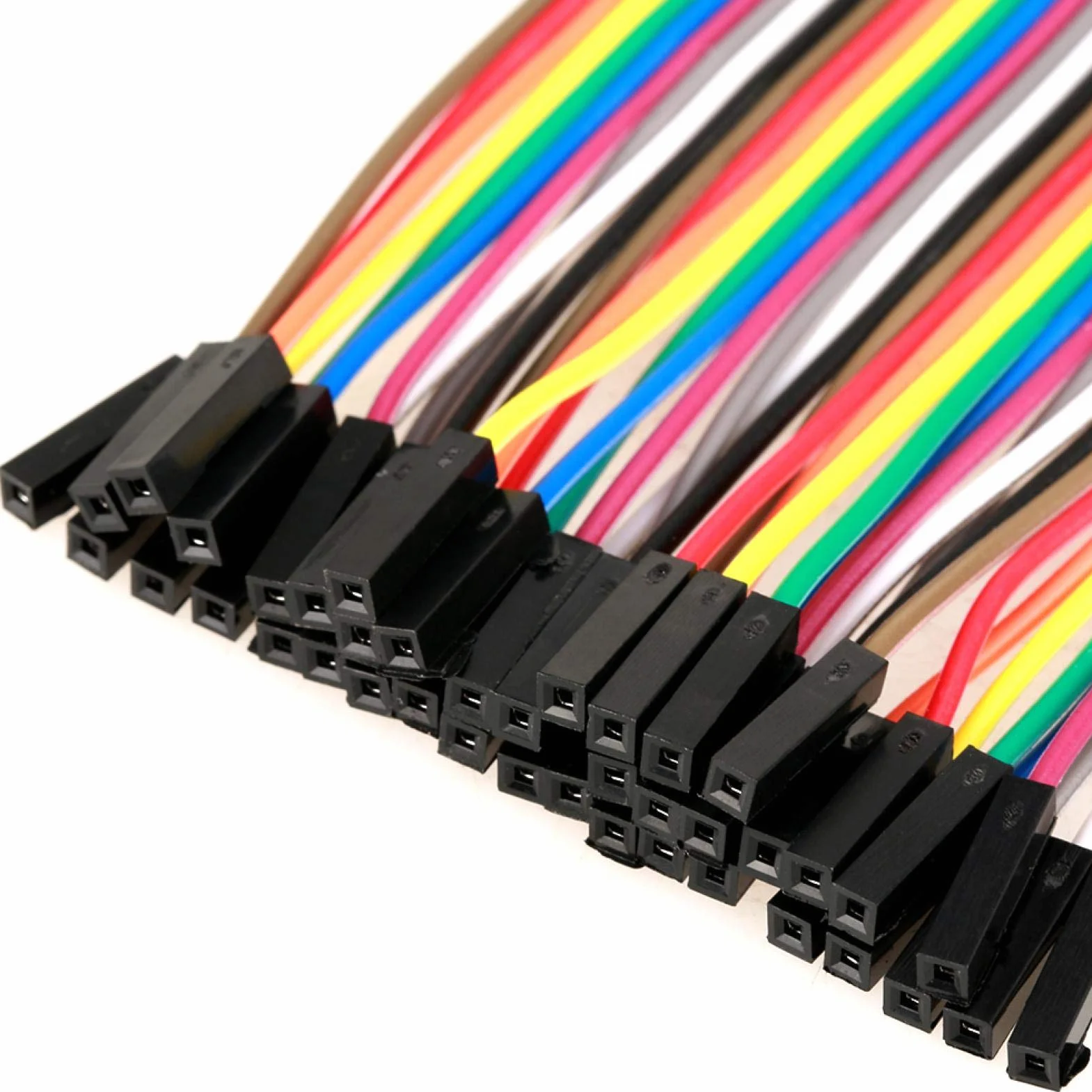Kabel elektroniczny Akozon 5 sztuk kolorowe 10cm kable Dupont Breadboard zestaw przewodów zworek 40pin kobieta żeńska do kabli Arduino