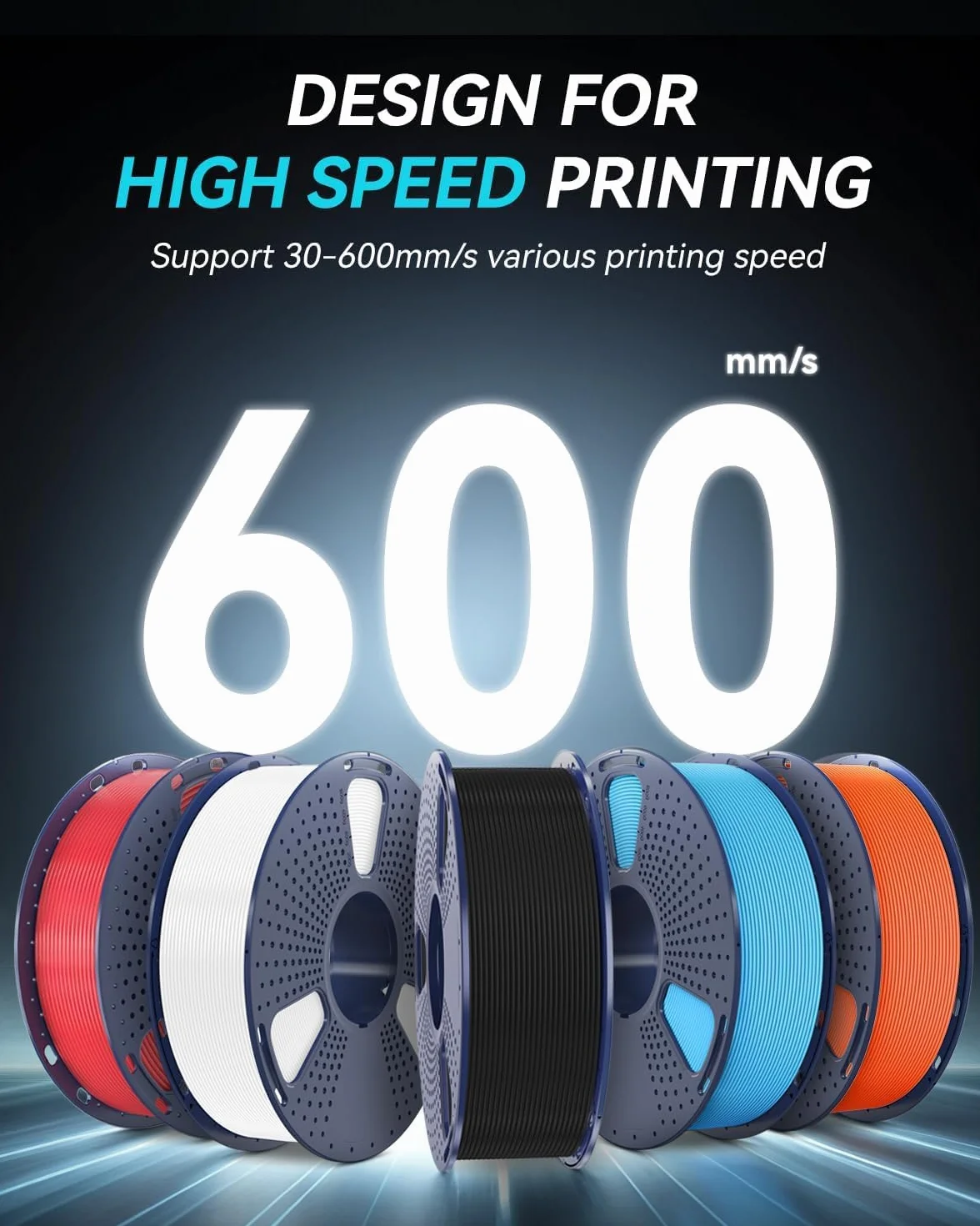 SUNLU Rapid PETG Filament 1,75 mm, 1 kg, szybkie drukowanie do 600 mm/s, dokładność pomiaru ± 0,02 mm, 0,5 kg x 2 szpulki (pomarańczowy+żółty)