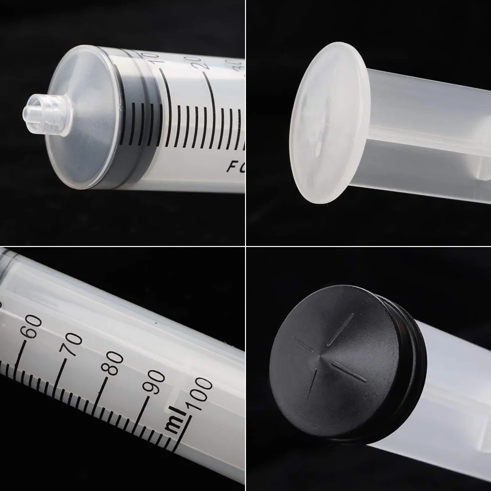 Gebildet 2 szt. strzykawek 100 ml z tubką 1 m, duża plastikowa strzykawka do laboratoriów naukowych