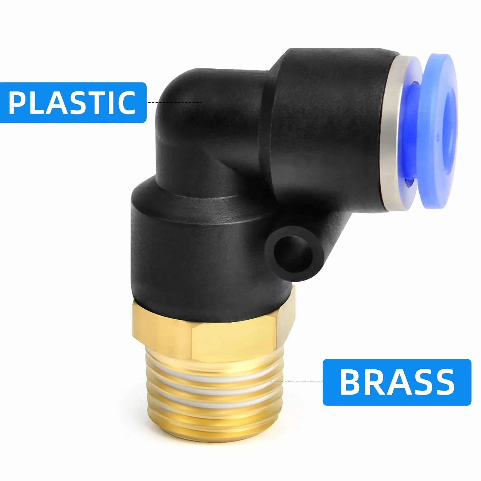 8 mm Tube AD x 1/8 BSP Męski Elbow Push to Connect Fittings PL8-01