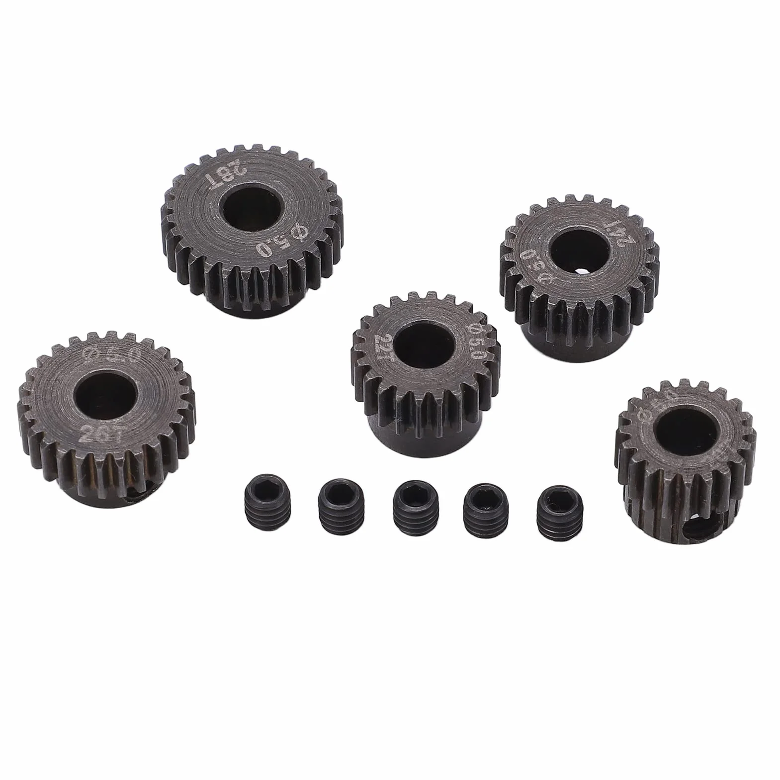 5Mm Zębnik 48P Akcesoria Samochodowe 5 Sztuk 48Dp Przekładnia Silnika 5Mm Otwór Wału 20T 22T 24T 26T 28T Zębnik dla 1 10 Zdalnie Sterowana Ciężarówka 5Mm 48P Zębnik