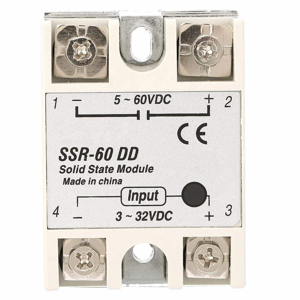 SSR-60DD DC-DC-Halbleiterrelais 60A 3-32VDC bis 5-110VDC Maschinensteuerung
