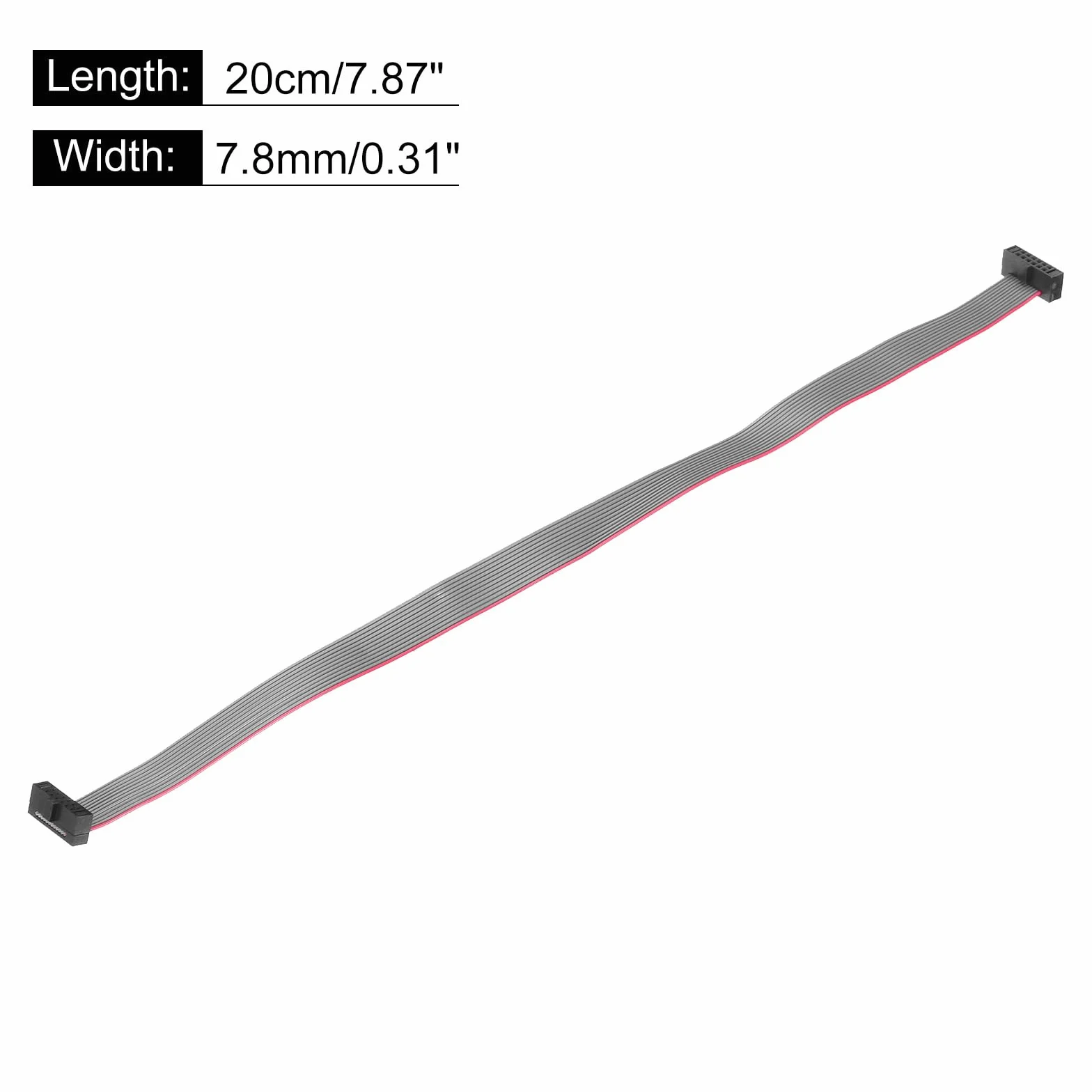 QUARKZMAN IDC 12-biegunowy płaski kabel taśmowy, 1,27 mm Pitch FC na wtyczkę FC, długość 20 cm, szary przewód zworkowy do komputera LED DVD, 4 sztuki
