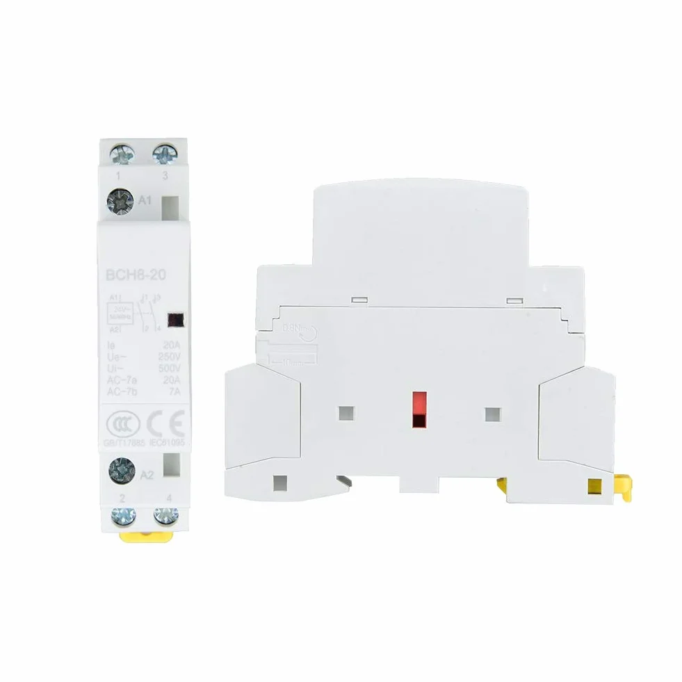 Stycznik AC 2P 20A 2NO Szyna DIN 230V Domowy