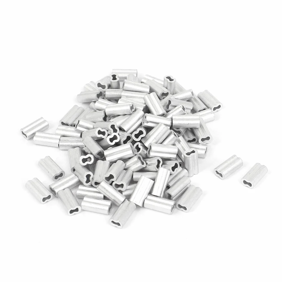 Sourcingmap® 1 mm linka druciana aluminium rękawy klips okucia kabel przetwarzany 100