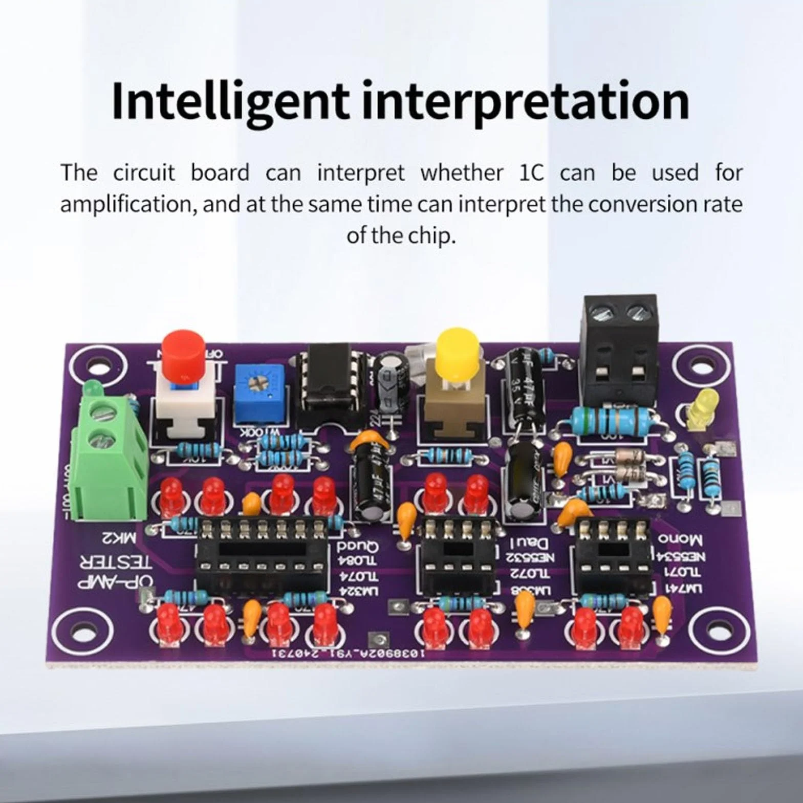 Moduł Testowy dla Wzmacniacza Operacyjnego - Wzmacniacz Operacyjny Test Tester OP Amp dla Pojedynczego i Podwójnego Testera T2 DC12V
