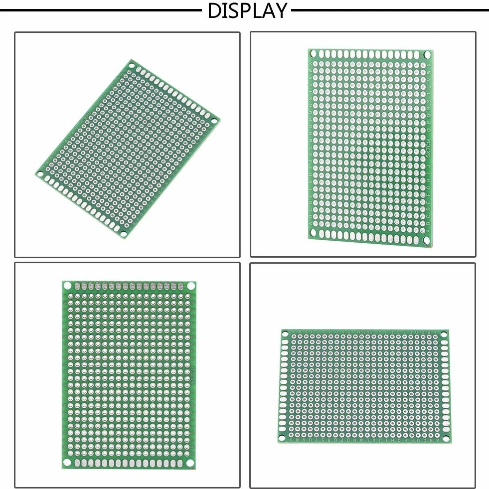 10 Sztuk 5x7cm Dwustronna Płytka PCB Zestaw Prototypowy Uniwersalna Płytka Drukowana do Lutowania DIY