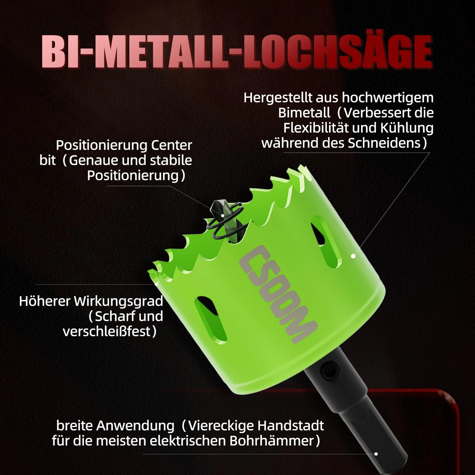 CSOOM bimetaliczna otwornica korona 80