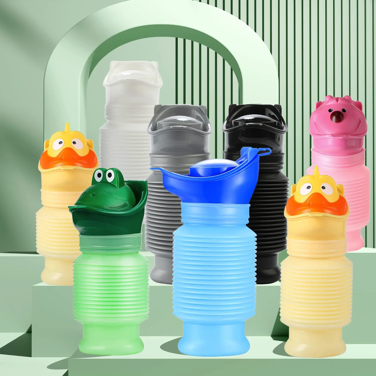Topcloud Pisuar termokurczliwy, 2 sztuki, 750 ml, dla mężczyzn, kobiet, przenośna toaleta, nocnik, butelka na mocz, wielokrotnego użytku, awaryjny pisuar na kemping, samochód, podróż, korki i kolejki