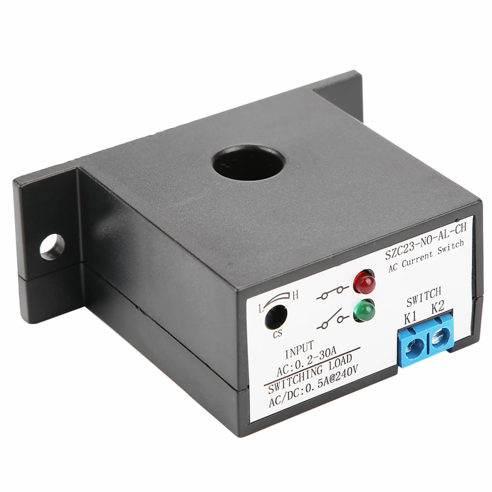SZC23-NO-AL-CH Current Sensing Switch Normally Open Adjustable AC 0.2-30A IP30 Waterproof