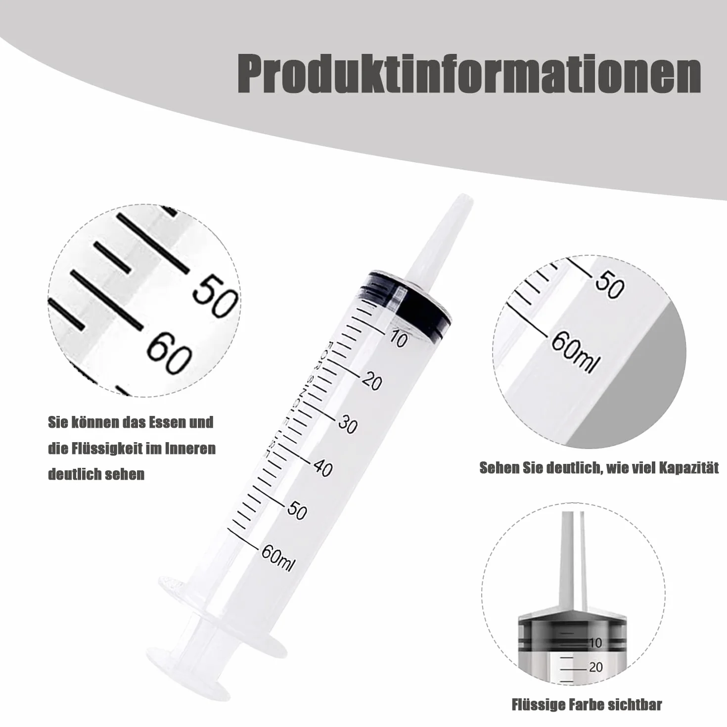 ACONDE Zestaw 2 strzykawek z wężem, 200 ml, do laboratoriów naukowych