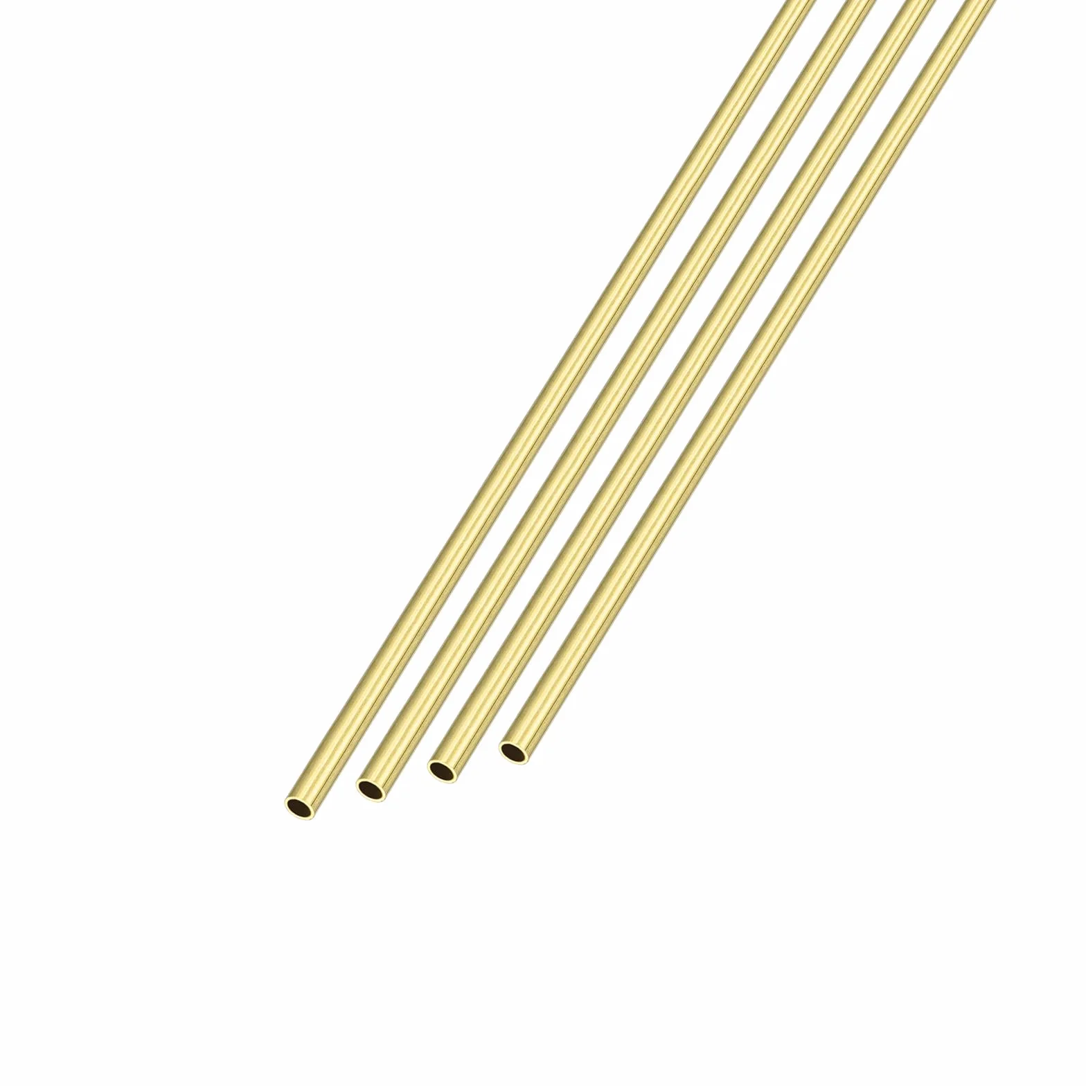 METALLIXITY Mosiądz Rura (2mm OD x 0.2mm Ściana T x 300mm L) 4 sztuk Prosto Rury - dla Domu Wystrój Maszyny DIY Rzemiosło