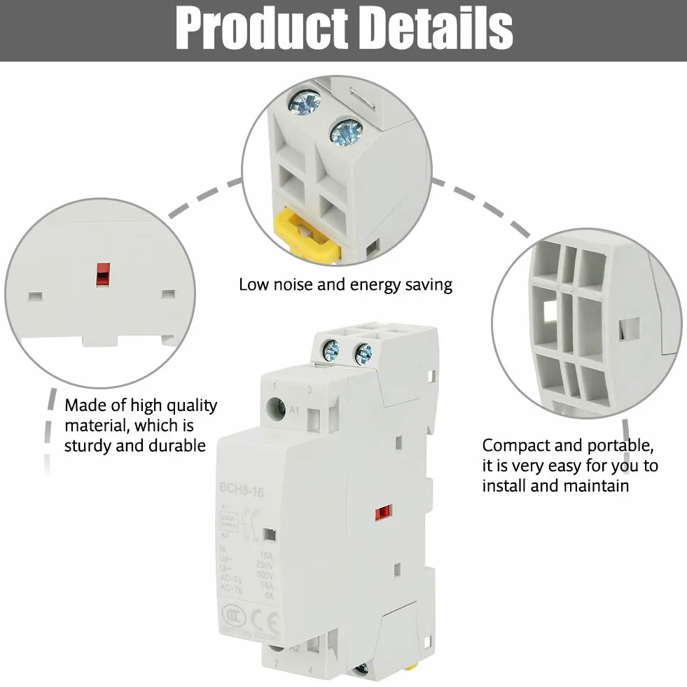 Stycznik AC 2P 16A 220V/230V 50/60Hz 1NO 1NC