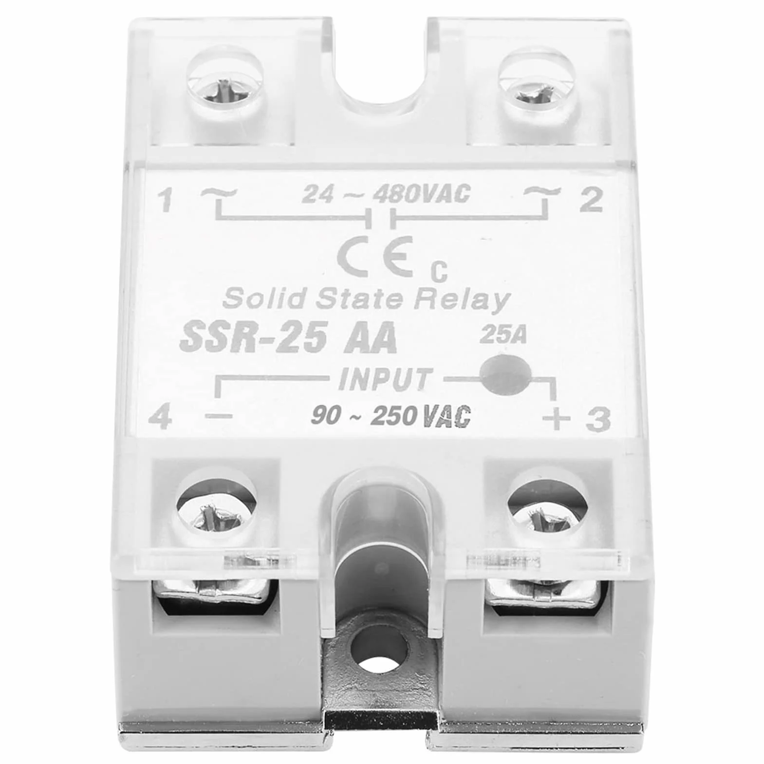 Przekaźnik Półprzewodnikowy SSR-25 AA 25A 240V AC 90-250V AC 24-480V AC