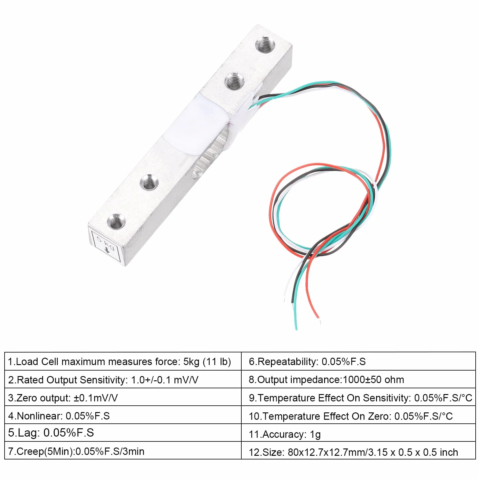 QUARKZMAN Cyfrowy czujnik wagi ogniw obciążeniowych 5 kg + czujnik ważenia moduł Hx711 24-bitowy dokładność A/D dwukanałowy do samodzielnego przenośnego zestawu elektronicznego wagi kuchennej