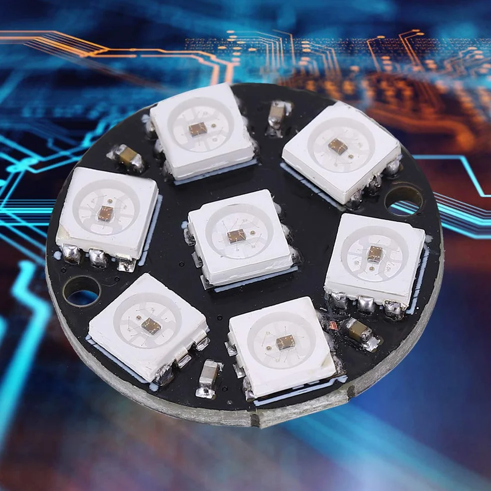 Sterownik LED WS2812 5050 RGB 7bit CJMCU Okrągłe Wbudowane Światło Kolorowe 10 Sztuk