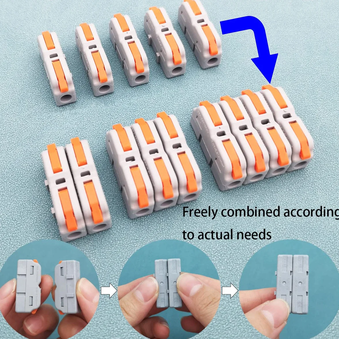 Złącza kablowe, złącze dźwigniowe CESFONJER SPL-1M, 25 szt. miniaturowych złączy elektrycznych, szybkozłącze sprężynowe typu splicing (dowolna kombinacja)