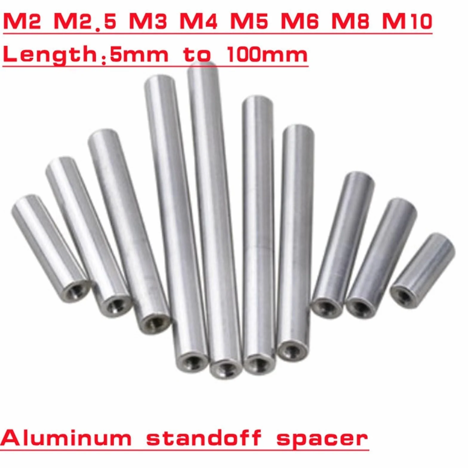 Aluminiowy wspornik dystansowy gwint M2-M10 pręt 65-100 mm śruba trapezowa M6 85 mm